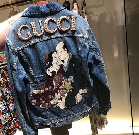 men gucci jean jacket|gucci jean jacket women's.